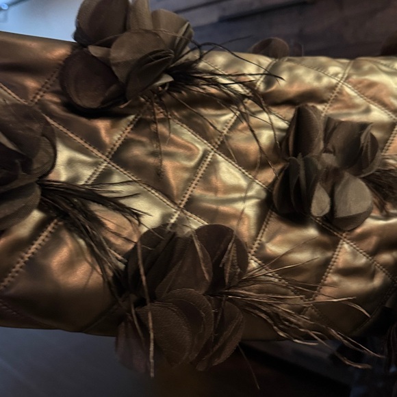 AKIRA Black Quilted Puffer with Floral Details - Picture 7 of 9